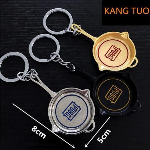 Game Playerunknowns Battlegrounds PUBG Model Pan Keychains Of Hot Game Metal Key Chain Gifts Black Gold Color Options