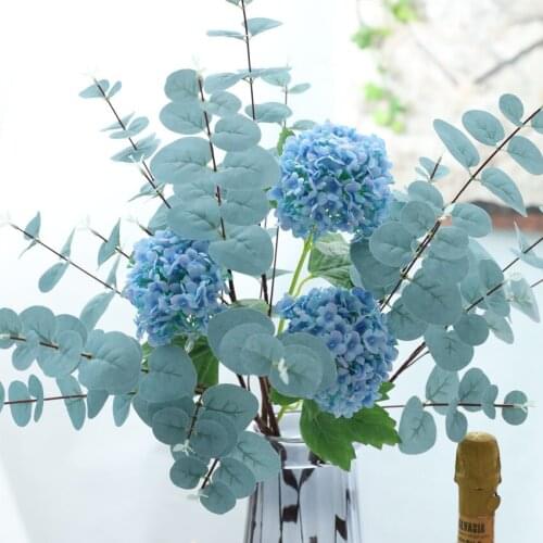 Artificial Silk Eucalyptus Leaf Branch Fake Grass Plant Home Shop Wedding Floral Arrangement Decor