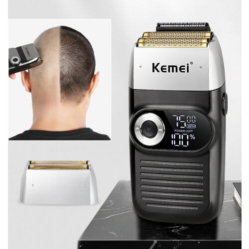 Kemei 360 Floating Double-knife Net Electric Shaver Multi-function Haircut Shave Shaving Machine LCD Display Trimmer 36D