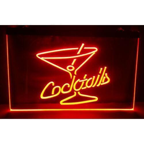 Cocktails Rum Wine Lounge Bar Pub club 3d signs LED Neon Light Sign home decor crafts