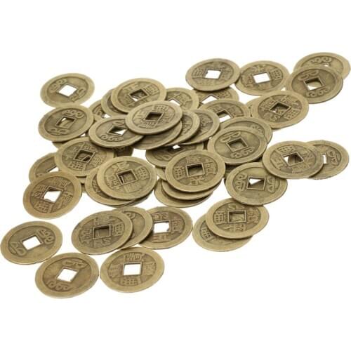 Lot of 50 Fortune Coins 2.8cm Lucky I-Ching Coin for Health Good Luck Prosperity