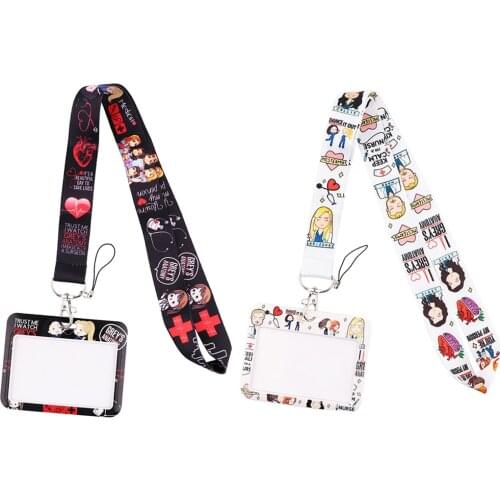 CA1392 Greys Anatomy Lanyard Keychain Multifunction ID Card Badge Holder Camera USB Cell Phone Neck Strap Metal Key Ring