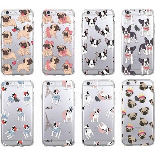 Cute Puppy Pug Bunny Cat Princess Meow French Bulldog Soft Phone Case Coque Funda For iPhone 11 Pro 7Plus 6 6S 8 8plus X XS Max
