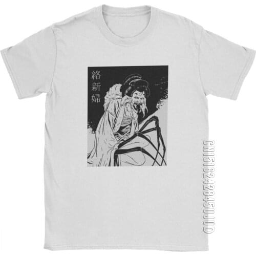 Men Geisha Black T Shirts Japanese Kago Manga Horror Tomie Harajuku Cotton Clothing Camisetas Tee Shirt Summer T-Shirt