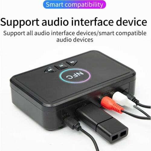 NFC Wireless Receiver 3.5mm Jack AUX + 2 RCA Audio Stereo Adapter Long-distance Music Playback Durable Receiver