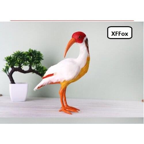 New simulation colourful Crested Ibis model resin&fur Crested Ibis toy gift about 28x24cm xf0679