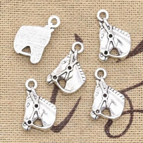 15pcs Charms Horse Head 17x13mm Antique Making Pendant fit,Vintage Tibetan Bronze Silver color,DIY Handmade Jewelry