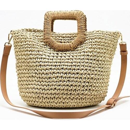 Casual Handmade Womens Straw Bag Paper Shoulder Bags Quality Art And Hobby Card Summer Holiday Beach Bags Fashion Women Handbag