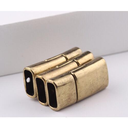 Reidgaller 5pcs antique copper leather jewelry clasps bracelet end caps connector diy metal magnetic clasp 4x9mm dia