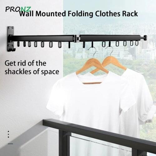 Balcony Folding Clothes Hanging Wall Type Invisible Window Indoor Simple Clothes-Drying Outdoor Retractable Telescopic Air Rod