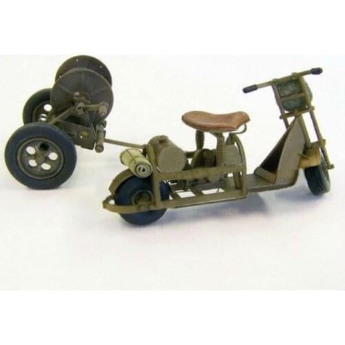 Resin U.S. military motorcycle and towed wire reel (including etching film without sticker) 1:35 sand table model