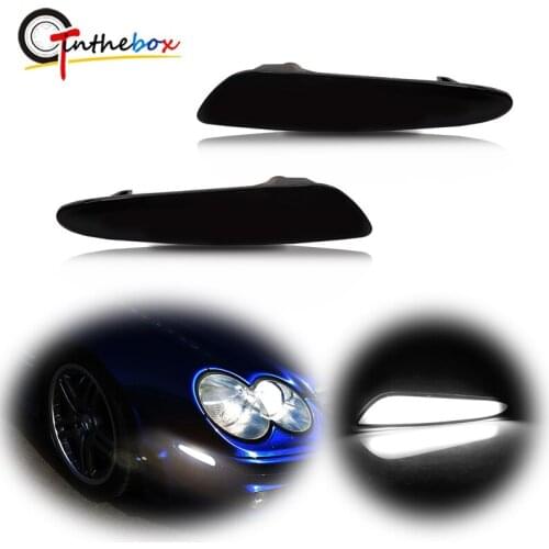 Gtinthebox White LED Car Front Bumper Side Marker Lights For 2003-2006 Mercedes-Benz E320 E500 E55 AMG W211 E-Class Sedan/Wagon