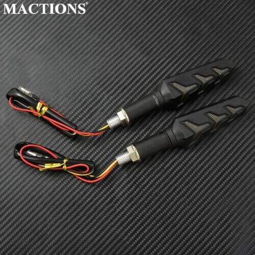 Motorcycle LED Turn Signals Flowing Water Blinker Flashing Lights Built Relay Bendable Universal Tail Flasher Indicator Lamp