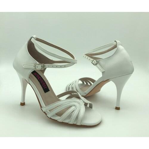 NEW Square Round Toe Argentina Tango Dance Shoes Party Shoes Wedding Shoes leather outsole NT6284WL 7.5cm 9cm heel