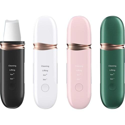 Ultrasonic Ion Skin Scrubber Rechargeable Deep Cleaning High Frequency Vibration Face Peeling Massager Spa Blackhead Removal