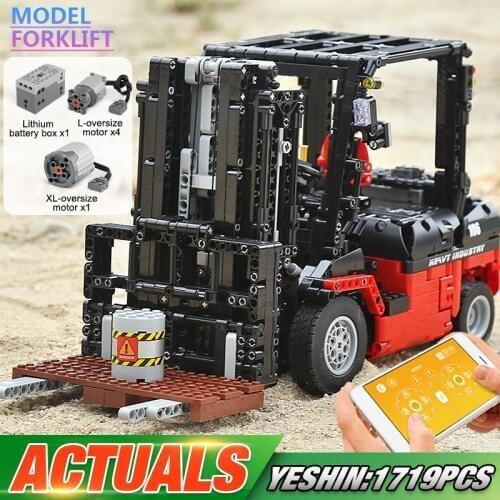 MOULD KING 13106 App RC High-Tech Car Toys The 3681 Forklift Mk II Set Assembly Kids Christmas Gifts Building Blocks Bricks