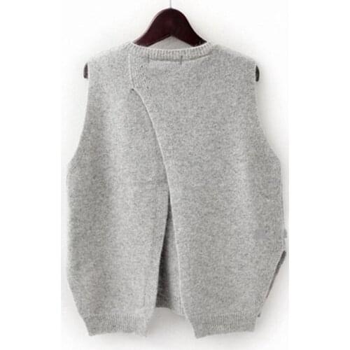 Woman Sweaters Women Fall 2020 Clothing Winter Oversized Mujer Autumn Knitted Vest Round Neck Pullover 100% Cashmere Sleeveless