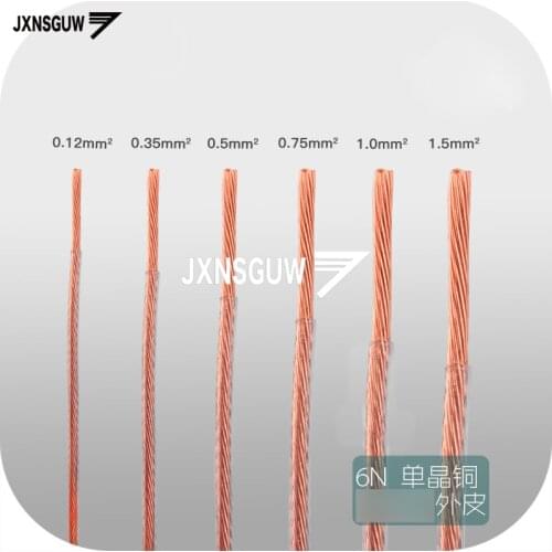 1meter Taiwan 6N OCC multi-core high-purity single crystal copper wire transparent sheath DIY internal welding connection