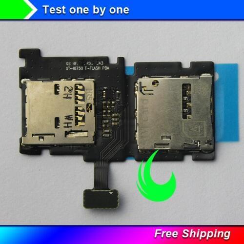 1Pc Original For Samsung Galaxy ATIV S I8750 Sim Card and SD Card Connector Flex Cable Free shipping
