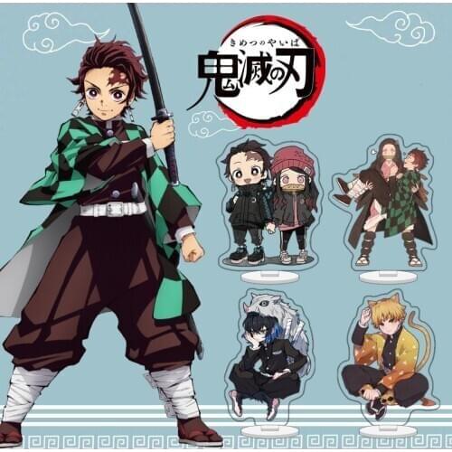 10cm Anime Demon Slayer Kimetsu No Yaiba Acrylic Stand Model Toys Cute Action Figure Decoration Cosplay DIY Collectible Toy Gift