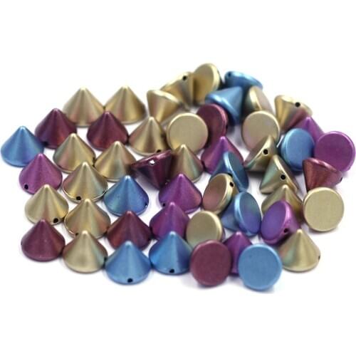 100Pcs Rivets Spike Studs Riveting Garment Spacer Beads Acrylic Plastic Cone Mixed For Crafts DIY Clothes Bags Dress Hats 10x8mm