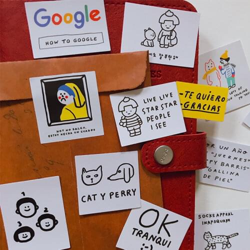 12PCS/bag Stick Figure Graffiti Series Stickers DIY Scrapbooking journal week phone Album Diary Happy Plan Decoration Sticker