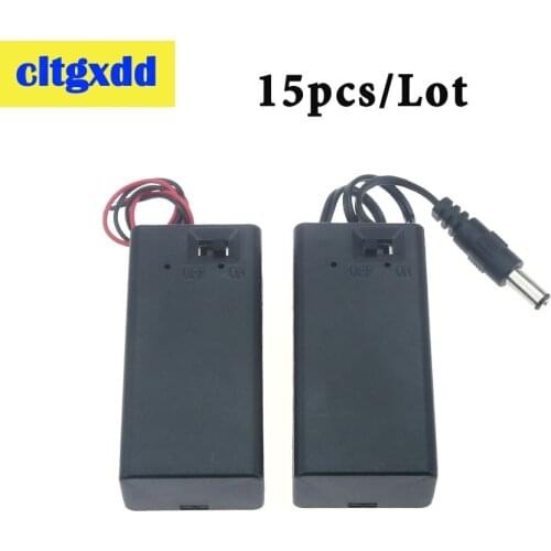 15PCS 9V Battery Holder Box Case with Wire Lead ON/OFF Switch Cover Case battery holder