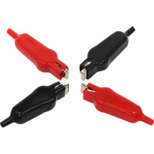 2Pcs 65mm full sheath crocodile clamp flat mouth test clamp full package electronic experiment spring clamp