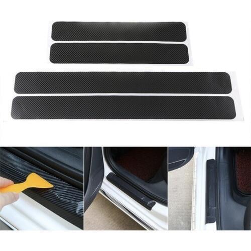 4PCS 60x6.8cm Car Door Sill Anti kick Stickers Scuff Anti Scratch Carbon Fiber Auto Door Sticker Car Accessories Small scraper