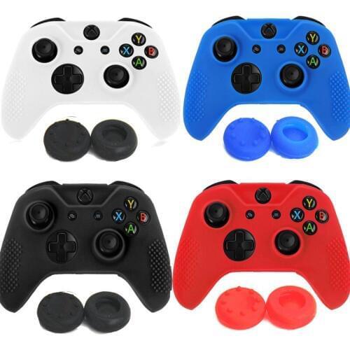 40pcs Anti-Slip Rubber Silicone Skin case Protective Case Cover For Microsoft Xbox one X Xbox one S Slim Controller + Grips cap