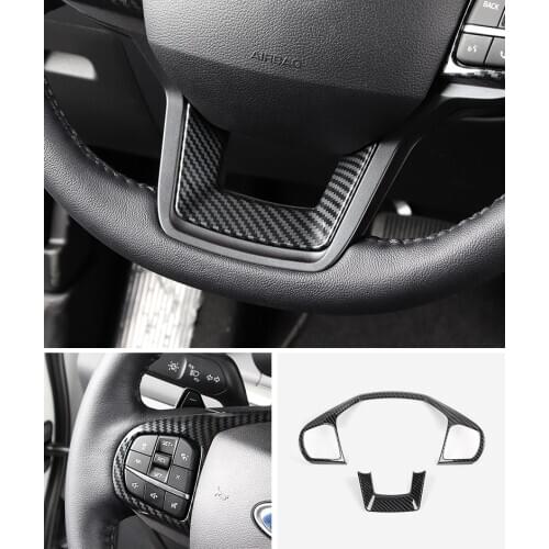 For Ford Explorer 2020 2021 Accessories ABS Carbon fiber Car Steering Wheel Switch Button Control Frame Decoration Cover Trim