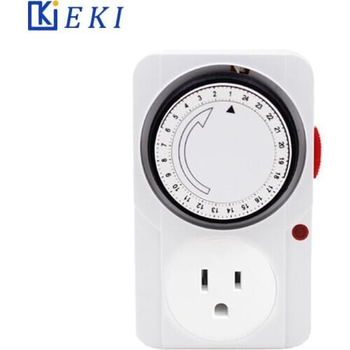 24 Hour Cyclic Timer Switch Kitchen Outlet Loop Universal intelligent Timer Socket Mechanical Timer 110V 15A US Plug