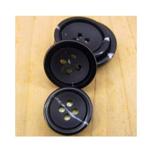 Free shipping 50pcs/lot High-grade buttons resin imitation horn mens suit black buttons 15mm-25mm