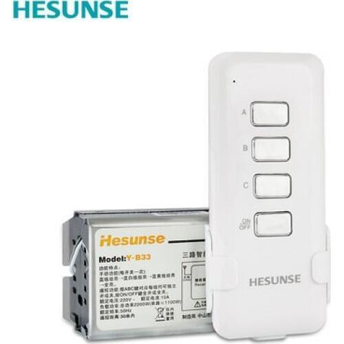 Y-B33 Three Ways 220V &110V 315mhz Wireless Remote Control Switch For Lights Through Walls