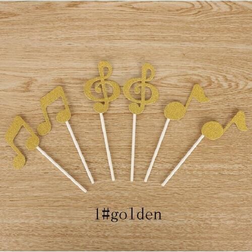 Cake toppers glitter music note paper banner for Cupcake Wrapper Baking Cup birthday tea party wedding decoration baby shower wh