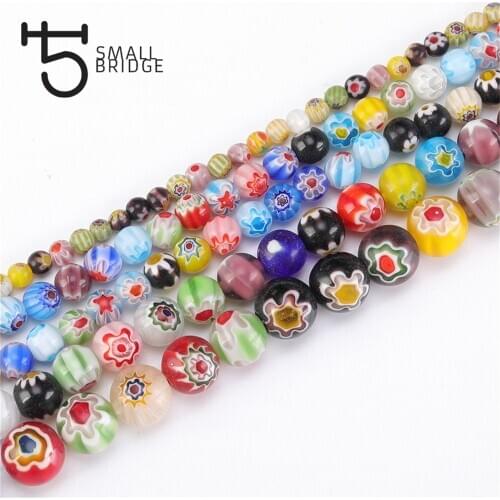 4 6 8 10mm Mixed Colors Round Shape Lampwork Beads For Bracelet Necklace DIY Jewelry Making Glass Spacer Beads Wholesale Q702
