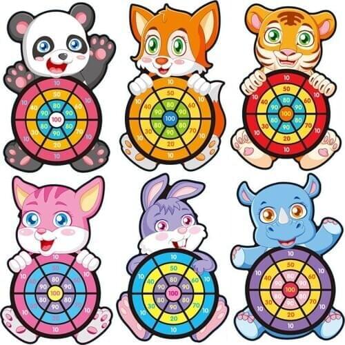 Childrens cartoon animal sticky target ball party outdoor sports indoor cloth toy childrens education dart board sticky ball