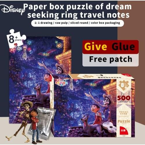Disney Coco Toy Story Aladdin Cartoon Jigsaw Puzzle 500Pcs Educational Wooden Puzzle for Kids Stress Relief Toys for Adults