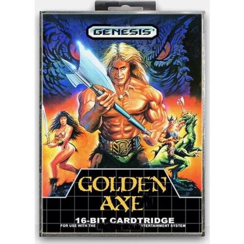 Golden Axe with Box for 16 bit Sega MD Game Card for Mega Drive for Genesis Video Console