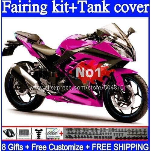 Injection For KAWASAKI ZX-3R EX ZX 300R 2013 2014 2015 2016 2017 95MC.90 Pink black ZX300R EX300 R ZX3R 13 14 15 16 17 Fairing