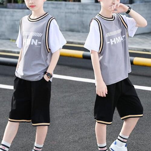 Boy Summer Clothes Childrens Basketball Uniform Baby Girl Tracksuit 2pcs Set Kids Boys Girls Sports Clothes Set Outfit