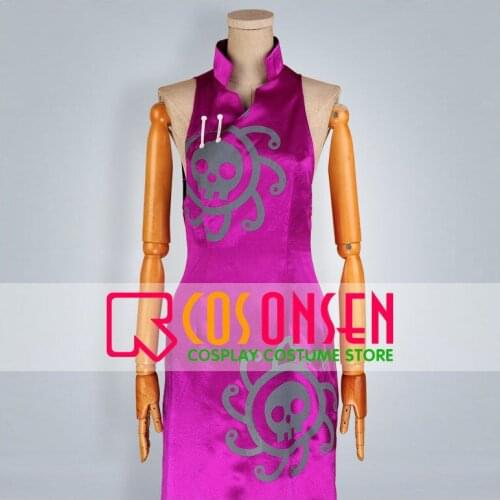 COSPLAYONSEN One piece Boa Hancock Purple Cheongsam Cosplay Costume All Sizes Custom Made