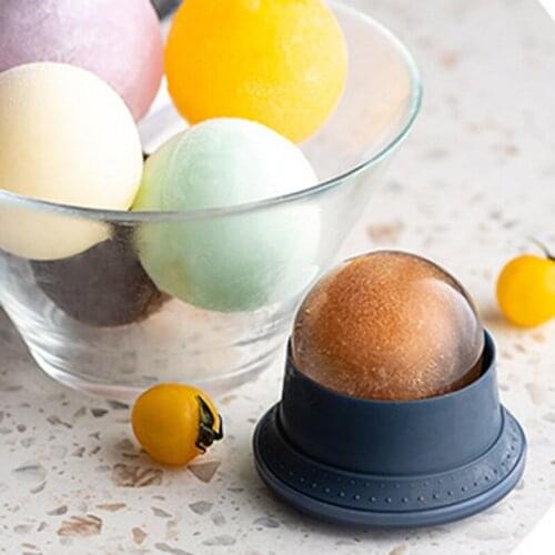 Creative Holled Silicone Ice Hockey Mold Whiskey Ice Rubber Iceber Home With Cover Round Refrigerated Frozen Ice Box