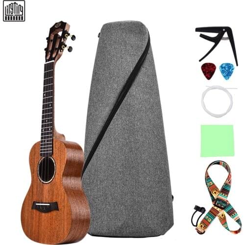 LINGTING 23/26 Inch Concert Ukulele Ukelele Mahogany Wood with Gig Bag Uke Strap Strings Cleaning Cloth Capo 2pcs Celluloid Pick