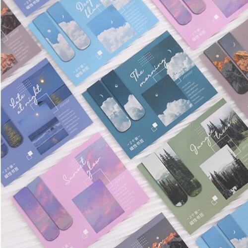 Magnetic Misty Fantasy Series Scenic Clouds Bookmarks Assorted Bookmarks for School Home Office Readers Student Literary Pattern
