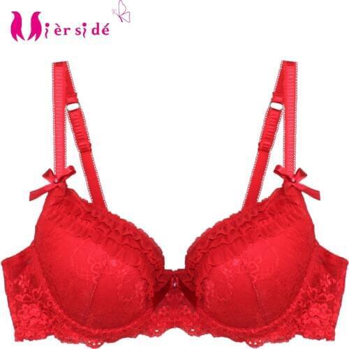 Mierside Women Everyday Underwear Push Up Bra With Lace Girls' Bralette Beautiful Printing