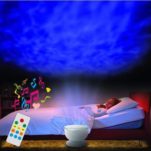 Music Rainbow Wave Projector Lamp & Speakers Daren Waves Led Nightlight Mini-wave Aurora Master Romantic Night Light Lap