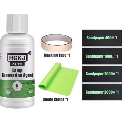 50ml HGKJ 8 Car Headlights Restoration Polish Kit Auto Light Repair Fluid Automobile Lens Cleaner Headlamp Scratch Remove