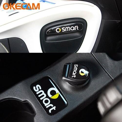 Car Cigarette Lighter Sticker Drawer Handle Sticker Decoration 3D Stickers For Mercedes Smart 453 Fortwo Forfour Accessories