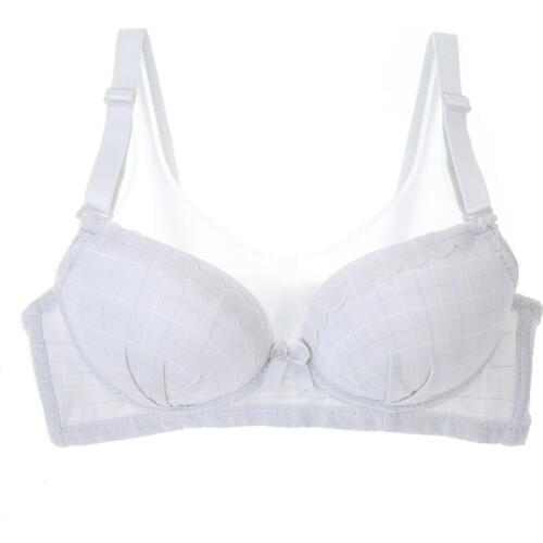 New Design 3/4thick Cup Push Up Bras for Young Girls Wire Free Plaid Girls Push Up Bras 36B 38B Plus Size Underwear for Women